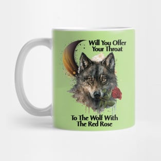 Wolf with Red Rose Mug
